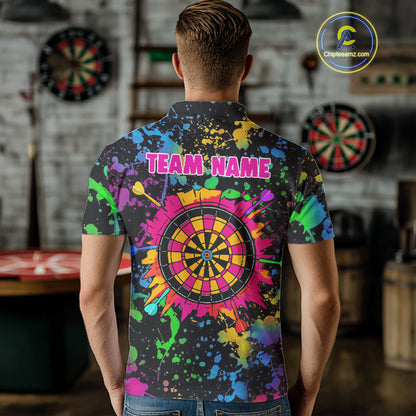 Custom Colorful Dartboard Funny Dart Polo Shirts For Men, Dart Team Jerseys NYN0792