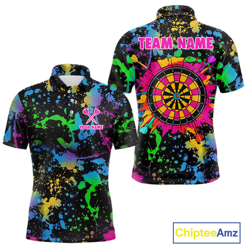 Custom Colorful Dartboard Funny Dart Polo Shirts For Men, Dart Team Jerseys NYN0792