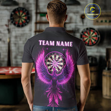 Load image into Gallery viewer, Custom Funny Flame Phoenix Pink Dartboard Dart Men Polo Jerseys Outfits Dart Shirts NYN1743