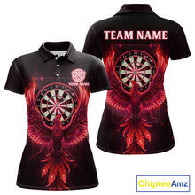 Load image into Gallery viewer, Custom Funny Flame Phoenix Red Dartboard Dart Women Polo Jerseys Outfits Dart Shirts NYN1744