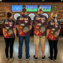 Load image into Gallery viewer, Red Smokes Flaming Eagle Dartboard Custom Men Darts Quarter-Zip League Shirts Fire Dart Jerseys NYN2252