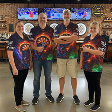 Load image into Gallery viewer, Colorful Lightning Funny Wolf Flame Dartboard Women Darts Polo Shirt Custom Outfits Dart Jerseys NYN2540