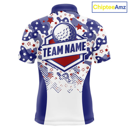 Mens Golf Polo Shirt Camouflage US Flag Custom Patriotic Golf Team Shirts For Men, Golf Gifts NYN2916