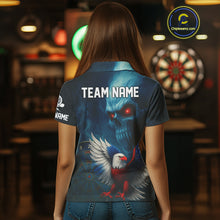 Load image into Gallery viewer, Custom Women Darts Shirt Personalized Smoke Skull Eagle Dartboard Dart Team Jerseys NYN1167