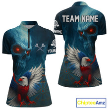 Load image into Gallery viewer, Custom Women Darts Shirt Personalized Smoke Skull Eagle Dartboard Dart Team Jerseys NYN1167