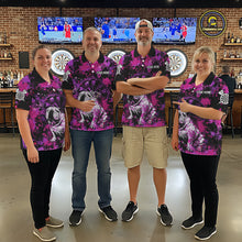 Load image into Gallery viewer, Custom Purple Splash Funny Bulldog Men Darts Quarter-Zip League Shirts Splatter Dart Team Jerseys NYN2254