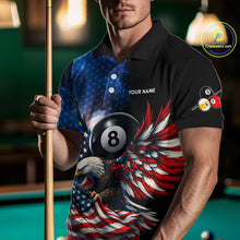 Load image into Gallery viewer, US Flag Eagle Pool 8 Ball &amp; 9 Ball Men's Billiard Shirt Custom Freedom Patriotic Billiard Attire NYN2548