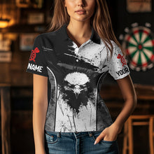 Load image into Gallery viewer, Personalized Eagle And Skull Grunge Style Dart Shirts For Women, Dart Team Jerseys NYN0016
