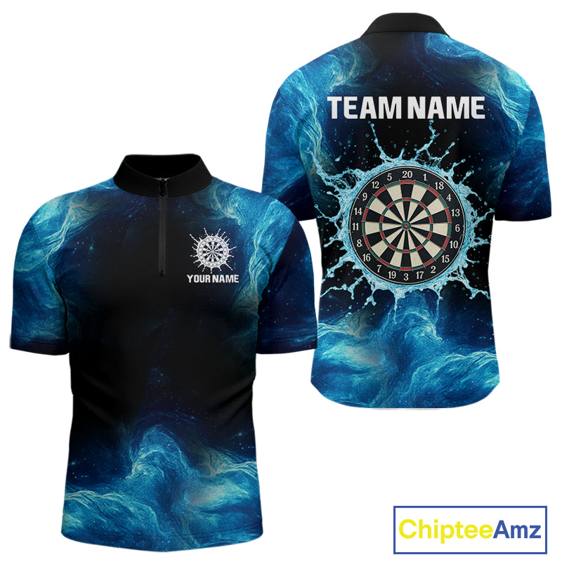 Dripping Water Dartboard Darts Shirt For Men - Name Personalization Darts Jersey NYN0348