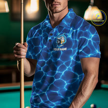 Load image into Gallery viewer, Lightning Blue Waving Funny Shark Mens Billiard Shirts Custom 8 Ball &amp; 9 Ball Billiard Team Jersey NYN3305