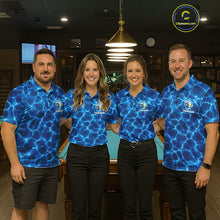 Load image into Gallery viewer, Lightning Blue Waving Funny Shark Women Billiard Shirts Custom 8 Ball &amp; 9 Ball Billiard Team Jersey NYN3305