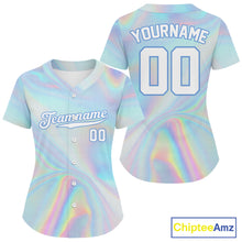 Load image into Gallery viewer, Custom Holographic Baseball Jersey For Women - Personalized Youth Authentic Baseball Jerseys NYN1179