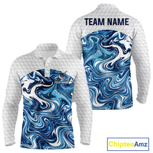 Load image into Gallery viewer, Mens Golf Clothing Blue Fluid Pattern Golf Polo Shirt Custom White Golf Ball Golf Upf Shirts NYN2929