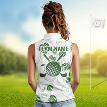 Load image into Gallery viewer, Women Green Monstera Pattern Golf Clothing Custom Cactus Golfer Funny Womens Golf Polo Shirt NYN2931