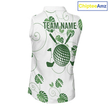Load image into Gallery viewer, Women Green Monstera Pattern Golf Clothing Custom Cactus Golfer Funny Womens Golf Polo Shirt NYN2931
