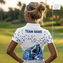 Load image into Gallery viewer, Women Funny Golf Shirts Waving Pattern Golf Clothing Custom Shark Golf Polo, Best Golf Gifts NYN2934