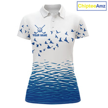 Load image into Gallery viewer, Women Funny Golf Shirts Waving Pattern Golf Clothing Custom Shark Golf Polo, Best Golf Gifts NYN2934