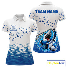Load image into Gallery viewer, Women Funny Golf Shirts Waving Pattern Golf Clothing Custom Shark Golf Polo, Best Golf Gifts NYN2934