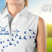 Load image into Gallery viewer, Women Funny Golf Shirts Waving Pattern Sleeveless Golf Clothing Custom Shark Golf Polo, Best Golf Gifts NYN2934