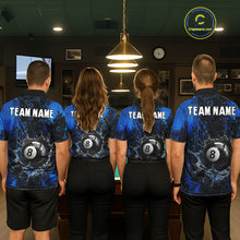Load image into Gallery viewer, Watering 8 Ball Pool Billiard Shirts For Men Personalized Blue Splatter Billiard Team Jersey NYN3135