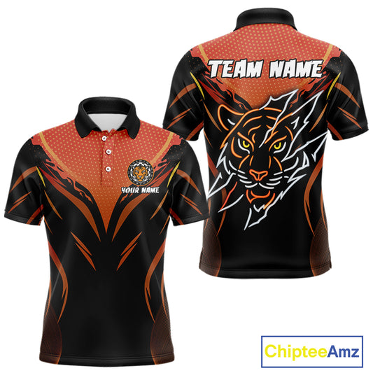 Custom Men's Dart Shirt With Orange Tiger Dartboard - Custom Team & Player Name NYN0358