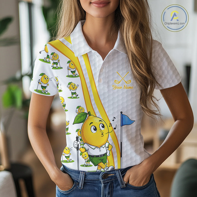 Lemon Golfer Golf Team Outfits Custom Funny Polo Shirts For Women, Best Womens Golf Shirts NYN3320