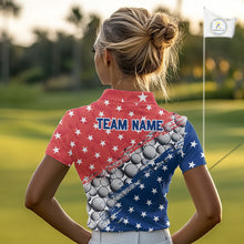 Load image into Gallery viewer, Red And Blue Grunge Golf Apparel Patriotic Women Golf Polo Shirts, Golf Team Outfits NYN3321