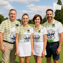 Load image into Gallery viewer, Funny Golfer Grass Pattern Polos For Men Custom White Golf Ball Team Outfits, Upf Golf Shirts NYN3324
