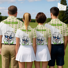 Load image into Gallery viewer, Funny Golfer Grass Pattern Polos For Men Custom White Golf Ball Team Outfits, Upf Golf Shirts NYN3324