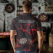 Load image into Gallery viewer, Flame Dartboard &amp; Chains Darts Shirt For Men - Custom Name &amp; Team Jersey | Opt1 - Red NYN0625