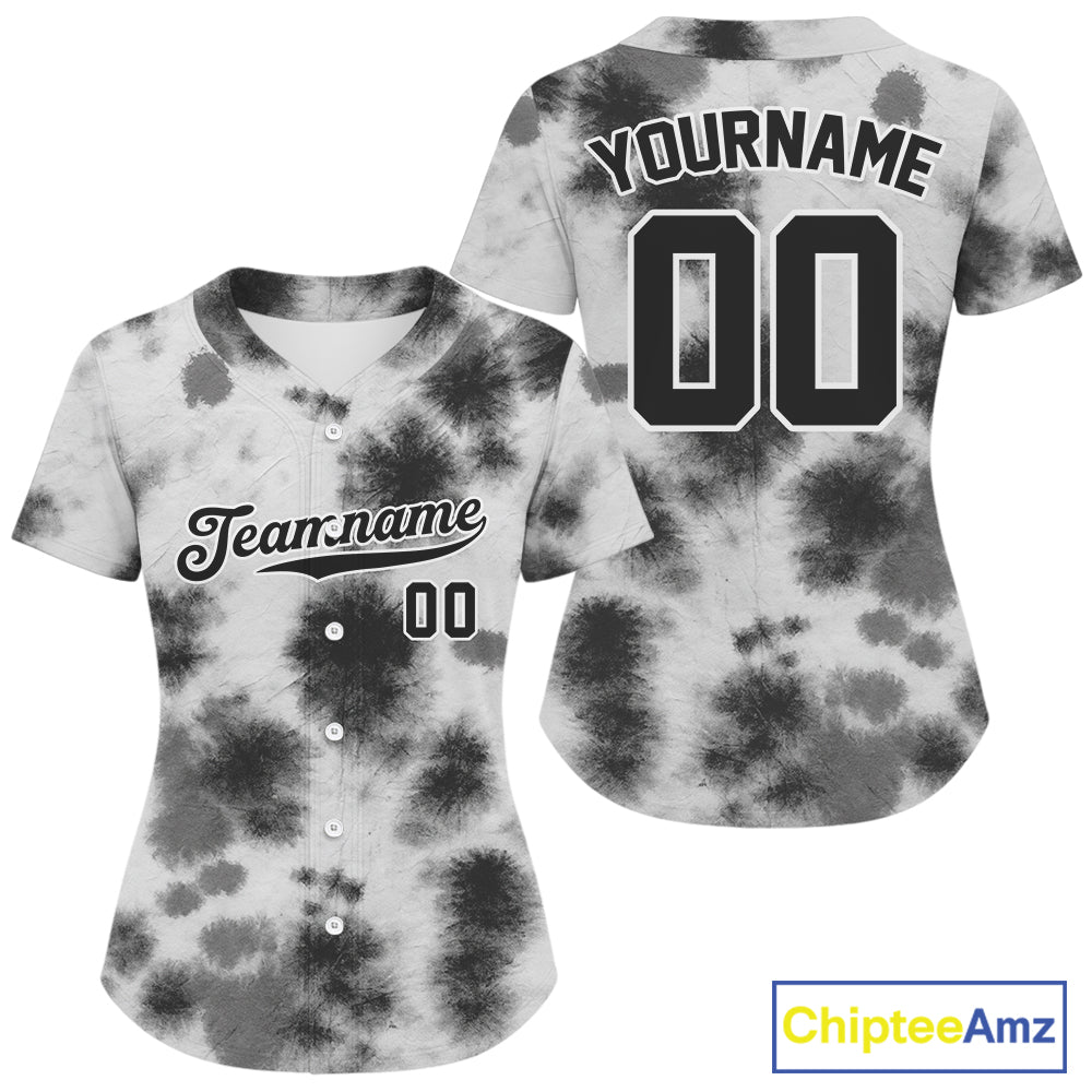 Black-White Baseball Jerseys For Women Custom Funny Baseball Shirt, Youth Baseball Jersey NYN1208
