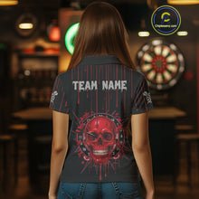 Load image into Gallery viewer, Custom Red Dripping Horror Skull Dartboard Dart Women Polo Jerseys Dart Team Shirts NYN1756