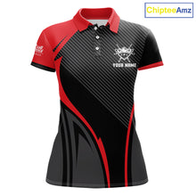 Load image into Gallery viewer, Black And Red Human Play Pool 8 Ball Women's Billiard Shirt Custom Billiard Team League Attire NYN2556