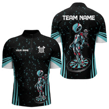 Load image into Gallery viewer, Custom Turquoise Alien And Dartboards Dart Shirts For Men, Dart Jerseys NYN0027