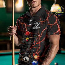 Load image into Gallery viewer, Funny Rooster 8 Ball Billiard Shirt For Men Custom Thunder Red Billiard Pool Shirt, Billiard Attire NYN3145