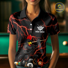 Load image into Gallery viewer, Funny Rooster 8 Ball Billiard Shirt For Women Custom Thunder Red Billiard Pool Shirt, Billiard Attire NYN3145