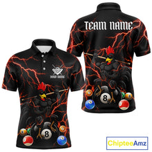 Load image into Gallery viewer, Funny Rooster 8 Ball Billiard Shirt For Men Custom Thunder Red Billiard Pool Shirt, Billiard Attire NYN3145
