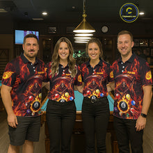 Load image into Gallery viewer, Grim Reaper 8 Ball Billiard Shirt For Women Custom Red Flames 8 Ball Pool Billiard Team Attire NYN3146