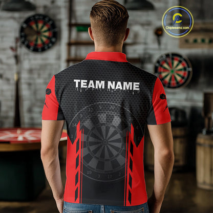 Black & Red Grim Reaper Dartboard Darts Shirt For Men Custom Team Name NYN0365
