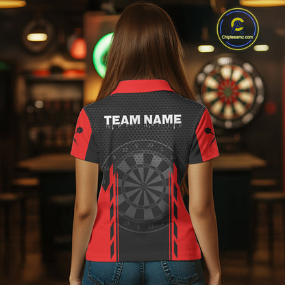 Black & Red Grim Reaper Dartboard Darts Shirt For Women Custom Team Name NYN0365