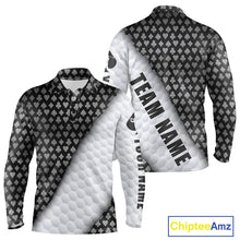 Load image into Gallery viewer, Mens Grey Poker Golf Shirt Custom Poker White Golf Ball Polo, Golf Team Outfits For Golfers NYN3332