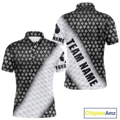 Grey poker golf polo shirt for men custom white golf ball team apparel