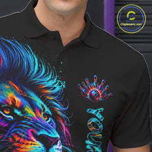 Load image into Gallery viewer, Male bowler wearing Funny Lion Colorful Splatter bowling jersey custom team bowling apparel