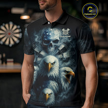 Load image into Gallery viewer, Personalized Eagles Skull Dart Shirt Custom Dartboard Team Dart Jerseys For Men NYN1217