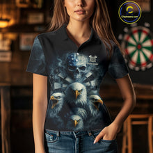 Load image into Gallery viewer, Personalized Eagles Skull Dart Shirt Custom Dartboard Team Dart Jerseys For Women NYN1217