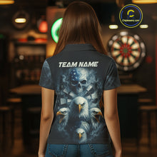 Load image into Gallery viewer, Personalized Eagles Skull Dart Shirt Custom Dartboard Team Dart Jerseys For Women NYN1217