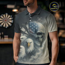 Load image into Gallery viewer, Personalized Patriotic Dart Shirt Custom Eagle Skull Dartboard Dart Jerseys For Men NYN1218
