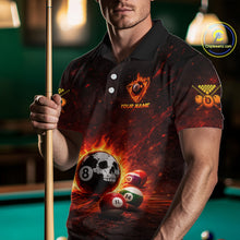 Load image into Gallery viewer, Fire Flame Grunge Pool Ball 3D Billiard Shirt For Men Personalized Skull 8 Ball Billiard Gifts NYN2568