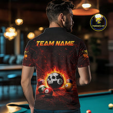 Load image into Gallery viewer, Fire Flame Grunge Pool Ball 3D Billiard Shirt For Men Personalized Skull 8 Ball Billiard Gifts NYN2568