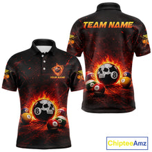 Load image into Gallery viewer, Fire Flame Grunge Pool Ball 3D Billiard Shirt For Men Personalized Skull 8 Ball Billiard Gifts NYN2568